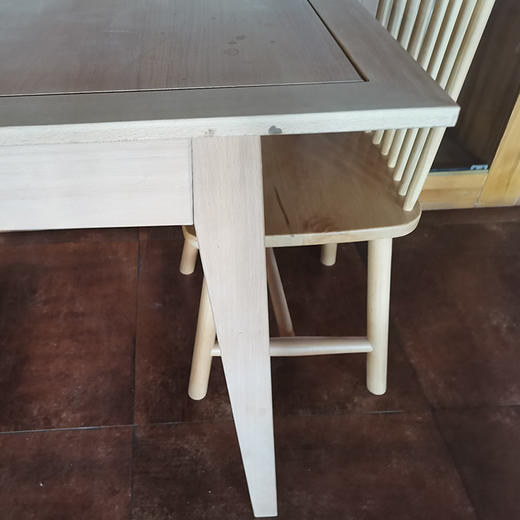 原木榉木伸缩餐桌+4椅 商品图1