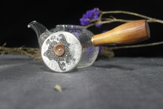 华艺银坊 浪系列执壶 人工无铅玻璃杯 加纯银990 商品图1