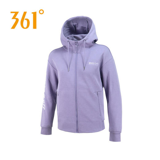 361度综训女装运动上衣新品2022春季女士连帽开襟卫衣562214007A 商品图0