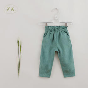 【马克珍妮 芦芙系列】夏装新款 女童舒适亚麻休闲裤220500