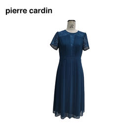 皮尔卡丹女装夏季新款蕾丝拼接淑女连衣裙P1248D1055L3
