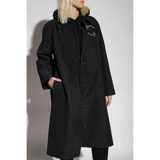 BURBERRY 巴宝莉 女士徽标图案机能汽车中长款风衣 黑色 8046430 A1189 商品图2