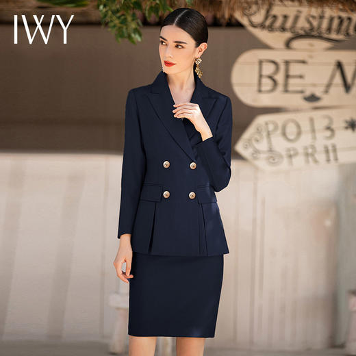 IWY/藏青色深蓝色都市职场套装时尚白领西服西装套装CS1339-ZL 商品图1