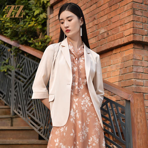 佐尔美2022春季新款西装通勤西服外套气质高级设计感上衣E21SY08 商品图3