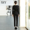 IWY/高级感时装气质接黑色拼香槟色醋酸西装外套女职业西服套装CP1471 商品缩略图3