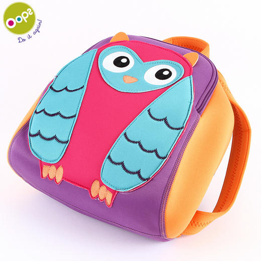 瑞士Oops 宝宝时尚超轻背包 卡通可爱 幼儿园大中小班男女童双肩书包 轻便旅游休闲 猫头鹰 商品图2