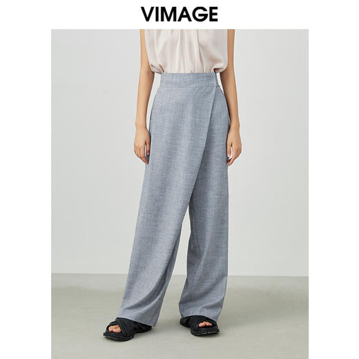 VIMAGE/纬漫纪春夏新款宽松休闲裤女简约气质阔腿裤V1705331 商品图2