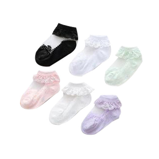 【3双装 花边水晶蕾丝袜】女宝宝袜子夏季薄款儿童花边袜蕾丝公主袜婴儿女童丝袜水晶袜超薄 商品图3