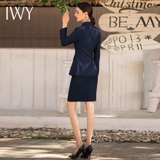 IWY/藏青色深蓝色都市职场套装时尚白领西服西装套装CS1339-ZL 商品图3