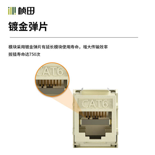 六类锌合金屏蔽免打网络模块31176P 商品图1