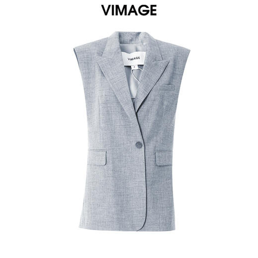 VIMAGE/纬漫纪春季新款外套束腰修身无袖风衣女中长款V1704305 商品图5