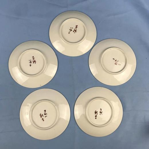 日本万年青绘白瓷小碟子 5枚装 原盒保留 实物见视频 商品图2