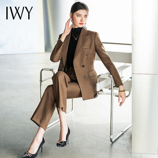 IWY/深棕色咖色都市职场套装时尚白领西服西装套装CP1480 商品图1