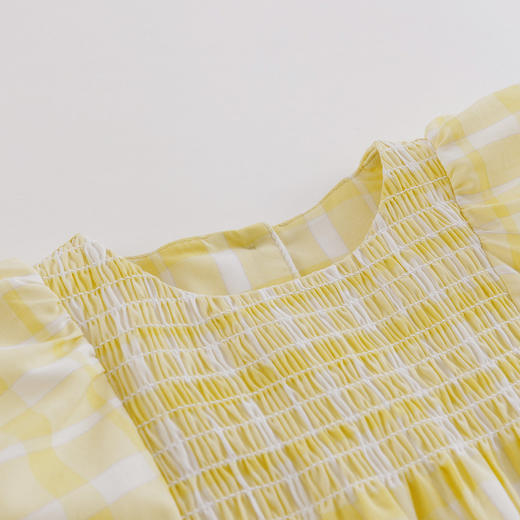 【马克珍妮 芦芙系列】夏装新款 女童格子花边连衣裙220672 商品图2