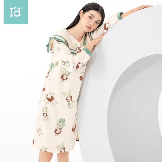 【清仓特价】爱帝女士公主领长袖家居裙 商品图0