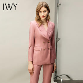 粉色白条纹都市时尚职场套装白领西服西装套装CP10334