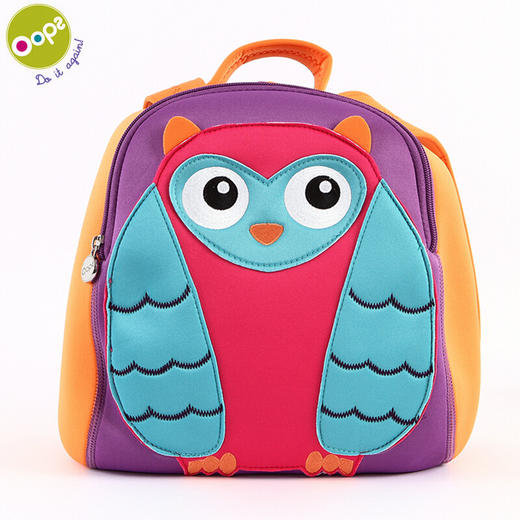瑞士Oops 宝宝时尚超轻背包 卡通可爱 幼儿园大中小班男女童双肩书包 轻便旅游休闲 猫头鹰 商品图4