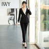 IWY/高级感时装气质接黑色拼香槟色醋酸西装外套女职业西服套装CP1471 商品缩略图1