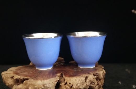 华艺银坊色釉杯系列主人杯 瓷包银内胆 商品图1