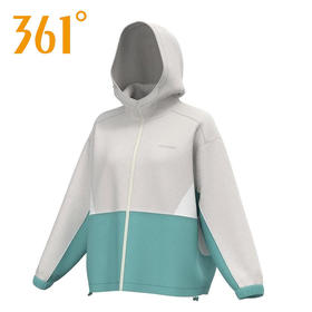 361度风衣外套女装撞色新品2022春跑步女子连帽单上衣562214008A
