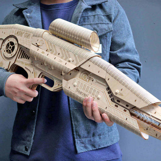 当当狸激光束星际战枪 DIY潮玩 儿童玩具枪 木质拼装 商品图1