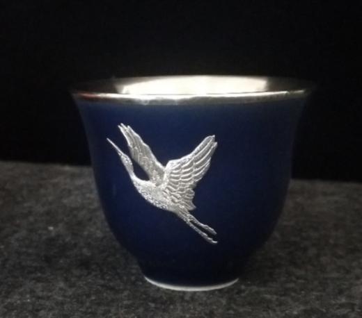 华艺银坊 银瓷贴银系列主人杯 瓷包银内胆 商品图0