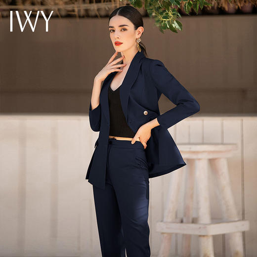 IWY/藏青色深蓝色都市职场套装时尚白领西服西装套装CP1339-ZL 商品图1