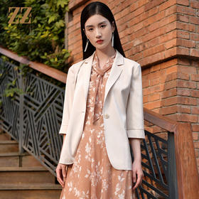 佐尔美2022春季新款西装通勤西服外套气质高级设计感上衣E21SY08