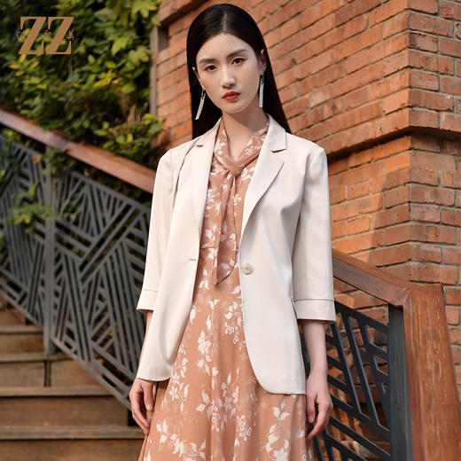 佐尔美2022春季新款西装通勤西服外套气质高级设计感上衣E21SY08 商品图0