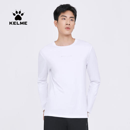 KELME卡尔美春季新款圆领长袖t恤男打底休闲百搭纯色运动上衣 商品图4