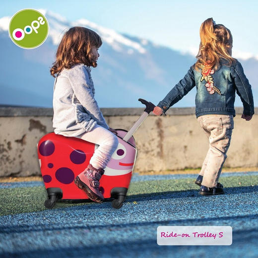 瑞士Oops 骑行拉杆箱儿童旅行箱宝宝行李箱 小号红瓢虫 商品图1