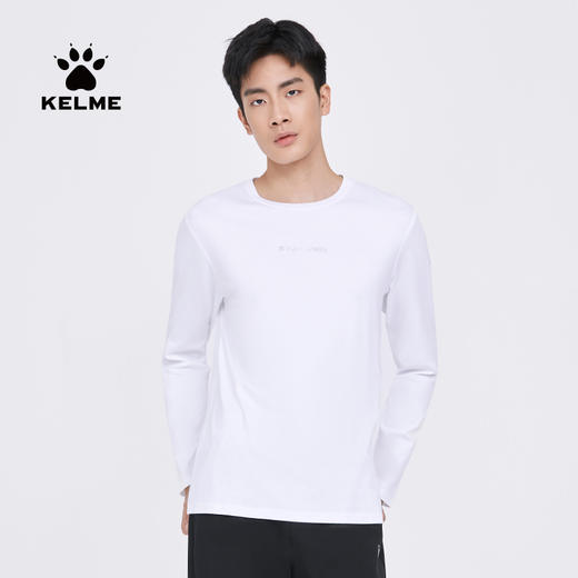 KELME卡尔美春季新款圆领长袖t恤男打底休闲百搭纯色运动上衣 商品图1