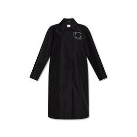 BURBERRY 巴宝莉 女士徽标图案机能汽车中长款风衣 黑色 8046430 A1189