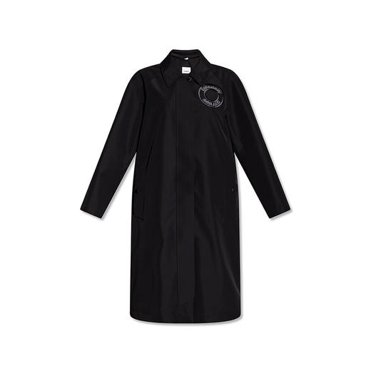 BURBERRY 巴宝莉 女士徽标图案机能汽车中长款风衣 黑色 8046430 A1189 商品图0