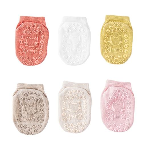 【3双装 防滑隔凉 柔软透气抗起球】宝宝地板袜春秋棉透气袜子婴儿学步室内夏季薄款隔凉儿童防滑袜 商品图4