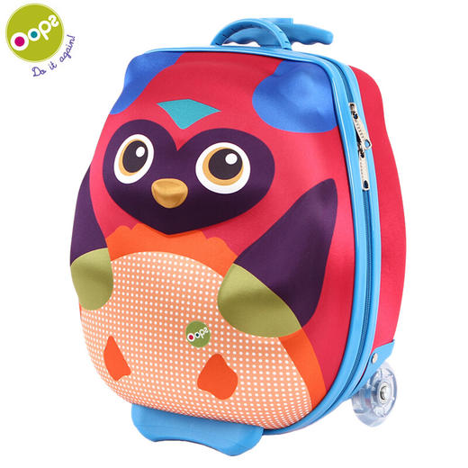 瑞士Oops 宝宝旅行箱儿童拉杆箱 立体卡通可爱时尚轻巧 男女童登机箱 猫头鹰 商品图0
