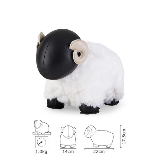 Zuny 绵羊Bomy II 书档 Black+White Fur 商品图4