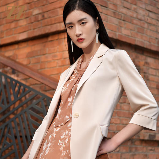 佐尔美2022春季新款西装通勤西服外套气质高级设计感上衣E21SY08 商品图1