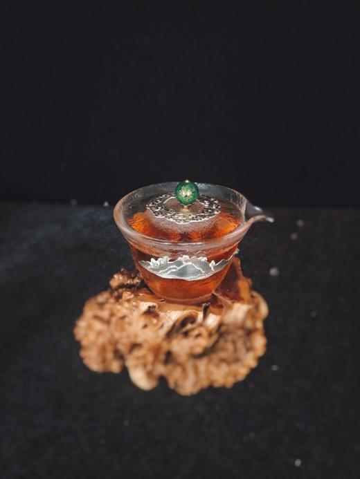 华艺银坊 观山四件套 可单选  家用会客茶具 办公室会客茶具 水晶无铅玻璃杯 纯银990 商品图1