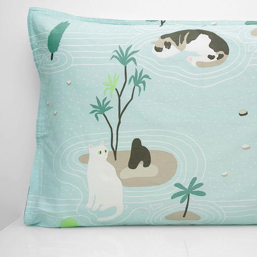 【幸运土猫】庭园喵如茉全棉纯棉猫三四件套件柔软被套原创设计 商品图2