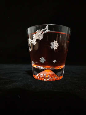 华艺银坊 樱花雪山杯 水晶玻璃杯 加纯银990