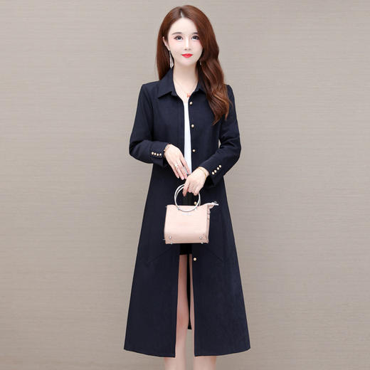 YWE B20JSD纯色风衣外套修身气质优雅大码大衣 商品图3