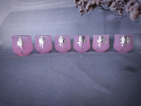 华艺银坊 绽放系列 粉玉瓷茶杯 纯银990