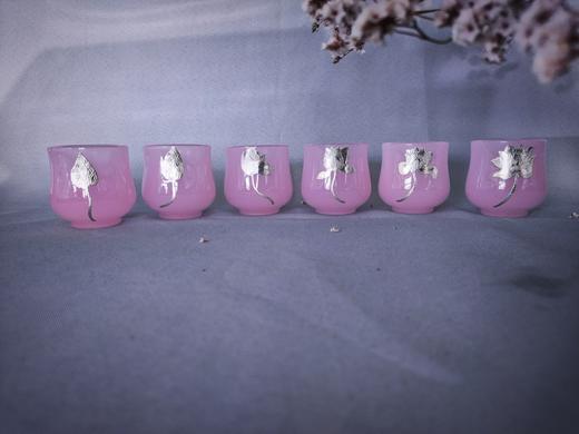 华艺银坊 绽放系列 粉玉瓷茶杯 纯银990 商品图0