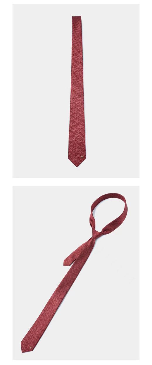 报喜鸟男士红色桑蚕丝爱心领带 EAL221007U11100 商品图2