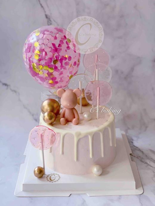 琉璃棒棒糖 巧克力小熊 (粉色系)  忌廉蛋糕（默认自提，收费配送请联系客服） 商品图0