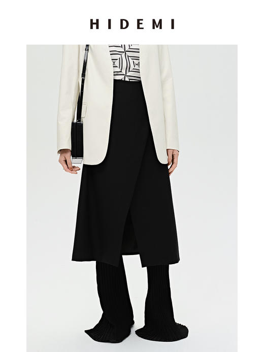 HIDEMI 显瘦不对称简约设计感开衩半身裙 商品图6