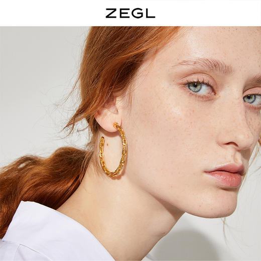 ZEGL时尚耳环耳圈冷淡风女气质韩国轻奢耳钉2021新款简约个性耳饰 商品图4