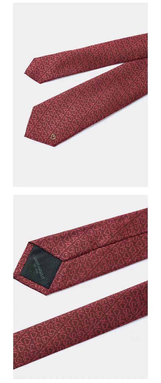 报喜鸟男士红色桑蚕丝爱心领带 EAL221007U11100 商品图3