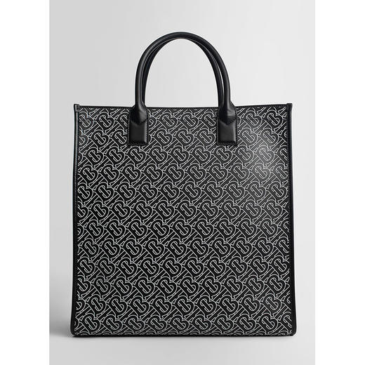 BURBERRY 博柏利 TB专属标识印花皮革托特包 男士单肩包 黑色 8049435 A6590 商品图2
